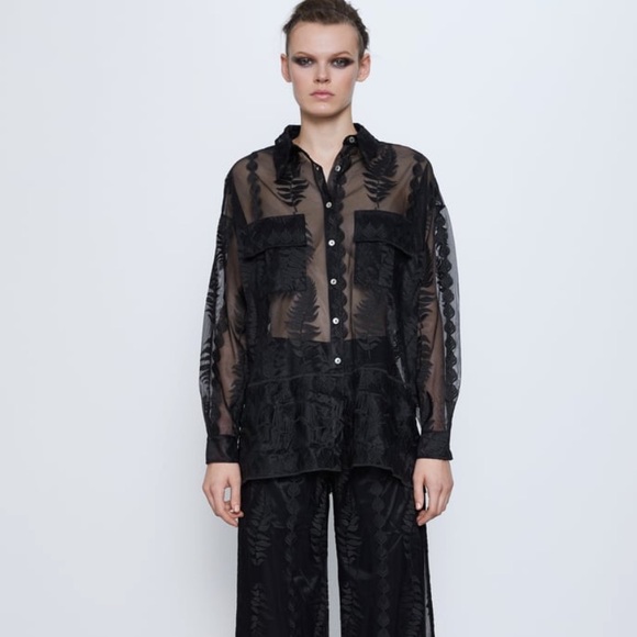 Embroidered Tulle Shirt - Picture 2 of 4